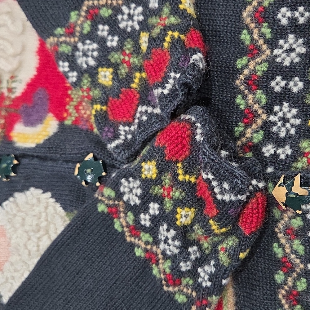 Festive Northern Isles Santa Claus Black Sweater - Picture 5 of 10
